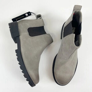 NWT Sorel Emelie II Chelsea Boots Womens 7 Quarry Black Gray Pull On Waterproof